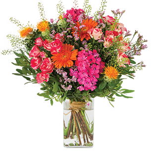 Fantaisie et son vase offert Bouquet de fleurs Fantaisie et son vase offert