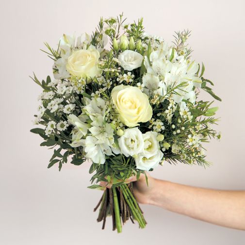 Bouquet de fleurs Jade et son vase