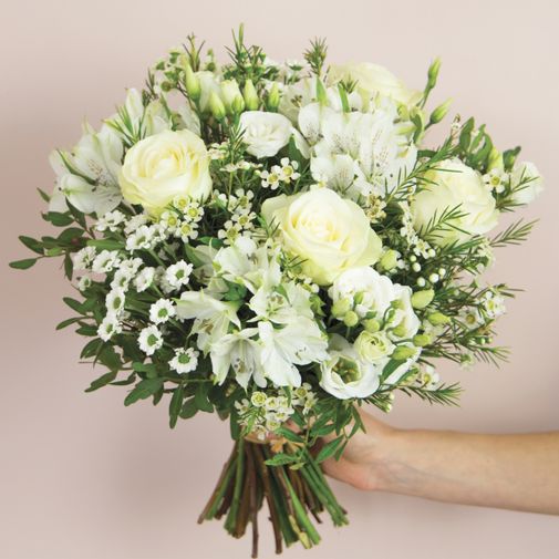 Bouquet de fleurs Jade et son vase