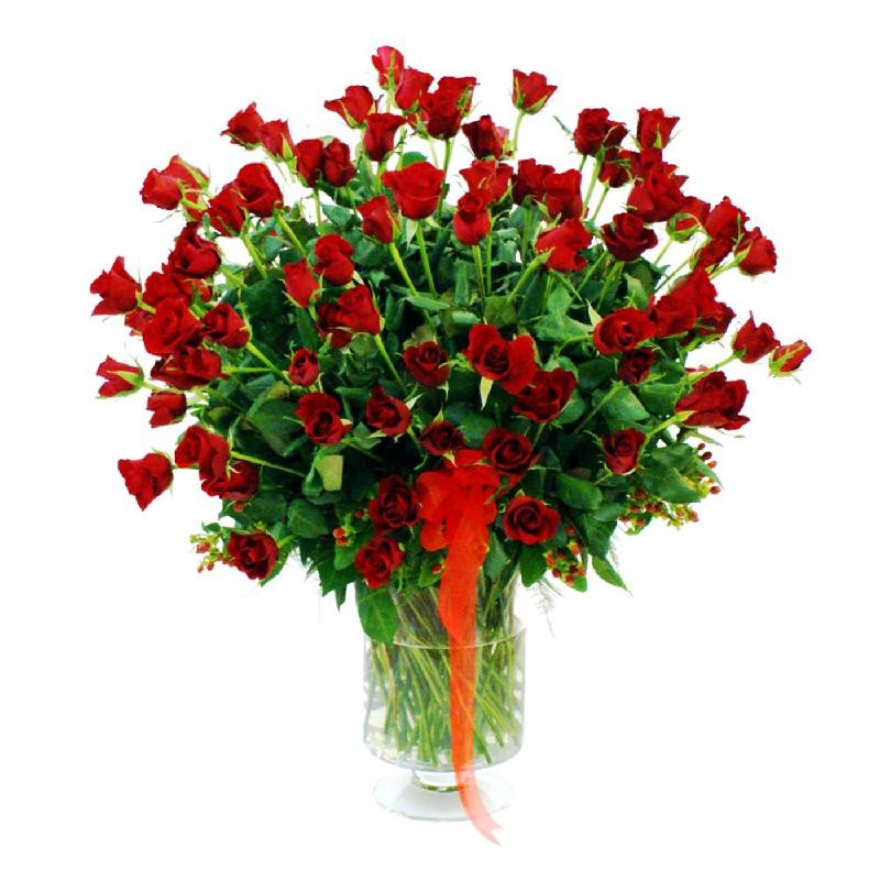 Bouquet de fleurs 100 Red Roses in Vase Bouquet de fleurs 100 Red Roses in Vase